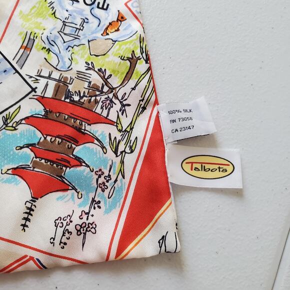 Talbots Scarf Womens One Size Multicolor Silk City Travel Print Rectangle Neck - Picture 3 of 6